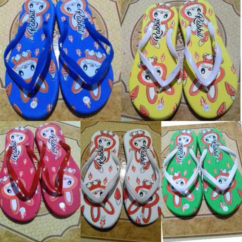 sandal wanita motif rabbit terbaru lucu