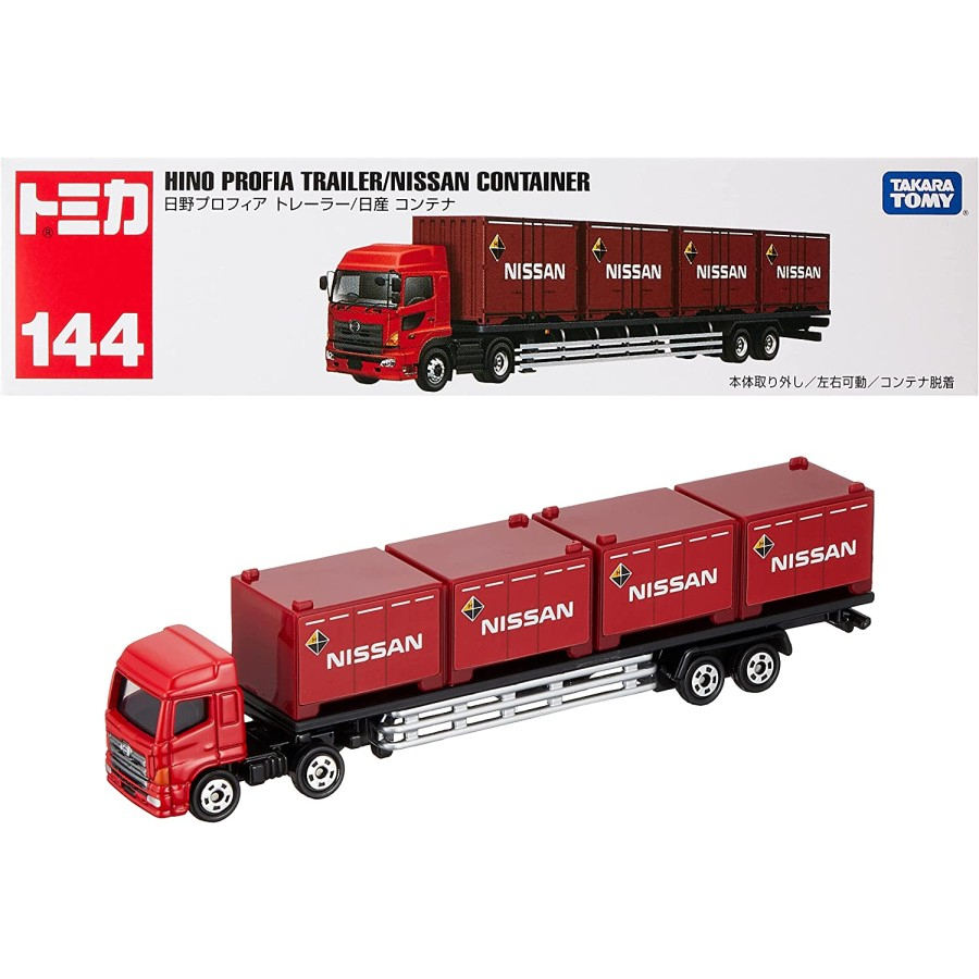 Tomica long No 144 Hino profia truck trailer miniatur mobil truk kontainer mainan diecast ori murah