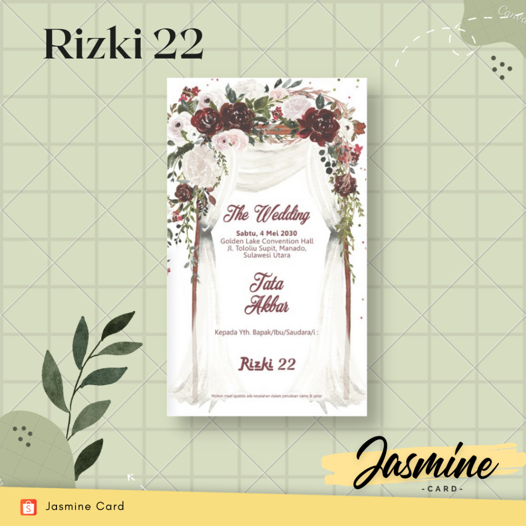 BLANGKO UNDANGAN PERNIKAHAN SOFTCOVER TERMURAH RIZKI 22