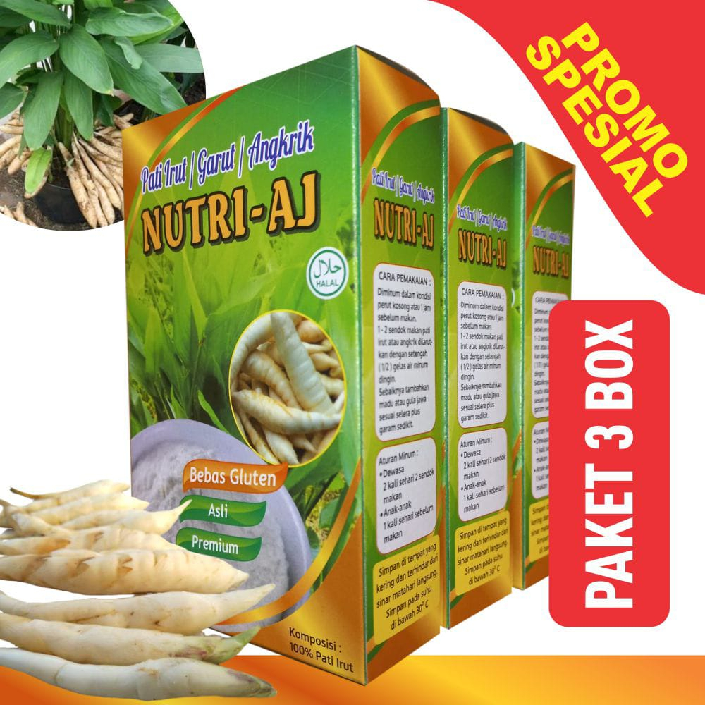 

Paket 3 Box Pati Irut-Garut-Angrik-Premium- Original -Bebas Gluten