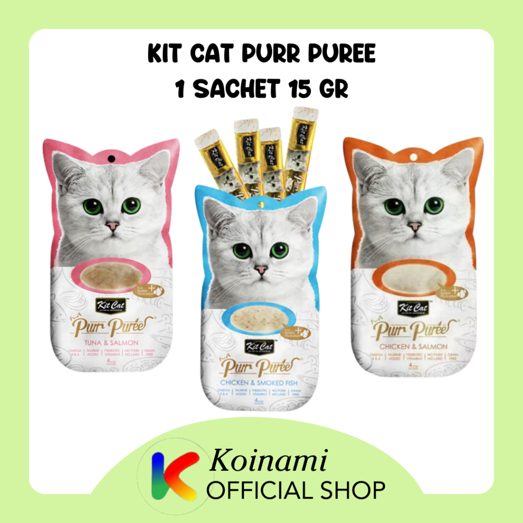 Kit Cat Purr Puree 1 Sachet 15gr - Snack Kucing - Snack Creamy Kucing - Cemilan Kucing - Cemilan Creamy Kucing