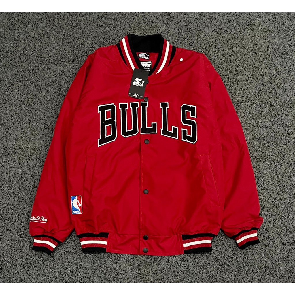 Jaket Varsity Pria Wanita Chicago Bulls Khaki Basketball Team Bordir Premium