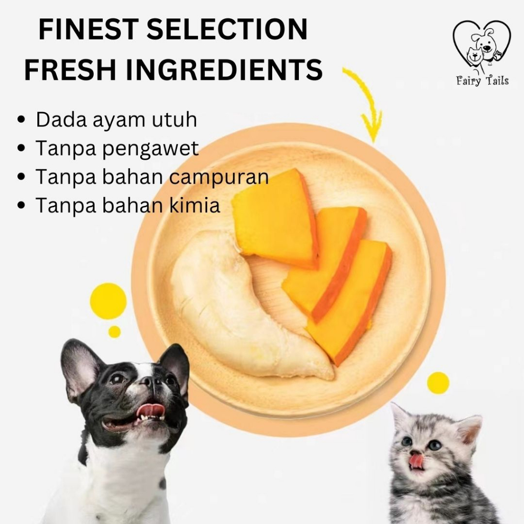 Dada Ayam dan Labu Segar Siap Makan 50g - Steam Cooked Ready To Eat Chicken Breast and Pumpkin Recipe – Pet Treat / Pet Snack – Cemilan Anjing Cemilan Kucing Makan Pendamping Topper Topping Lezat dan Sehat Untuk Anabul