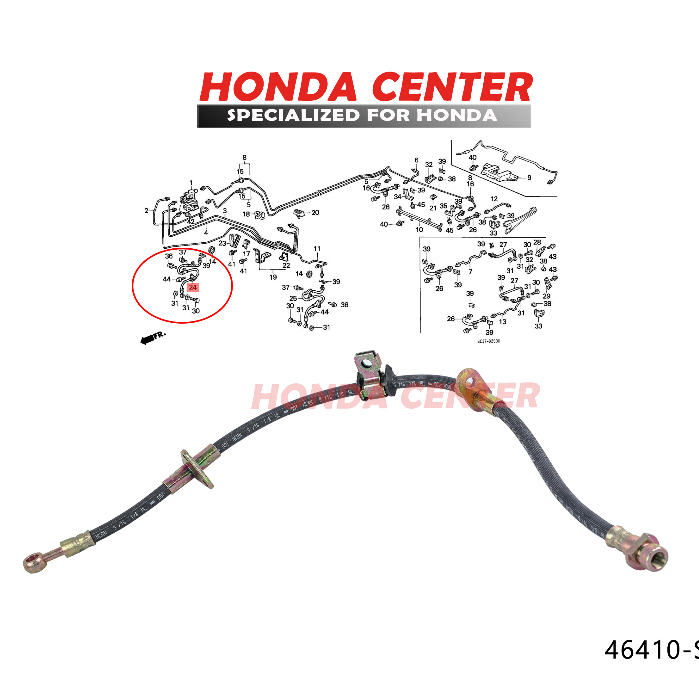 selang slang hose rem depan kiri kanan mobil honda accord prestige 1986 1987 1988 1989
