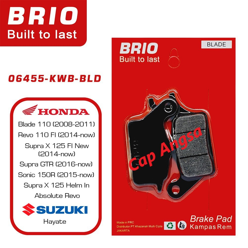 BRIO FRONT BRAKE PAD KAMPAS REM DEPAN DISC DISPED REM 1dus 20pc BLADE REVO SUPRA X SONIC NEW 06455 KWB