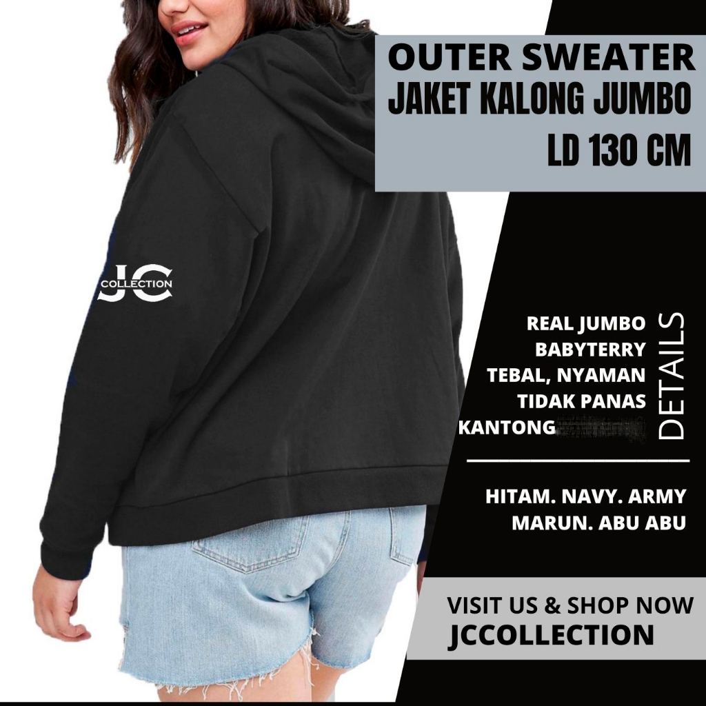 Sweater Wanita Jumbo 3XL Jeylla Variasi Hoodie - JCCollections