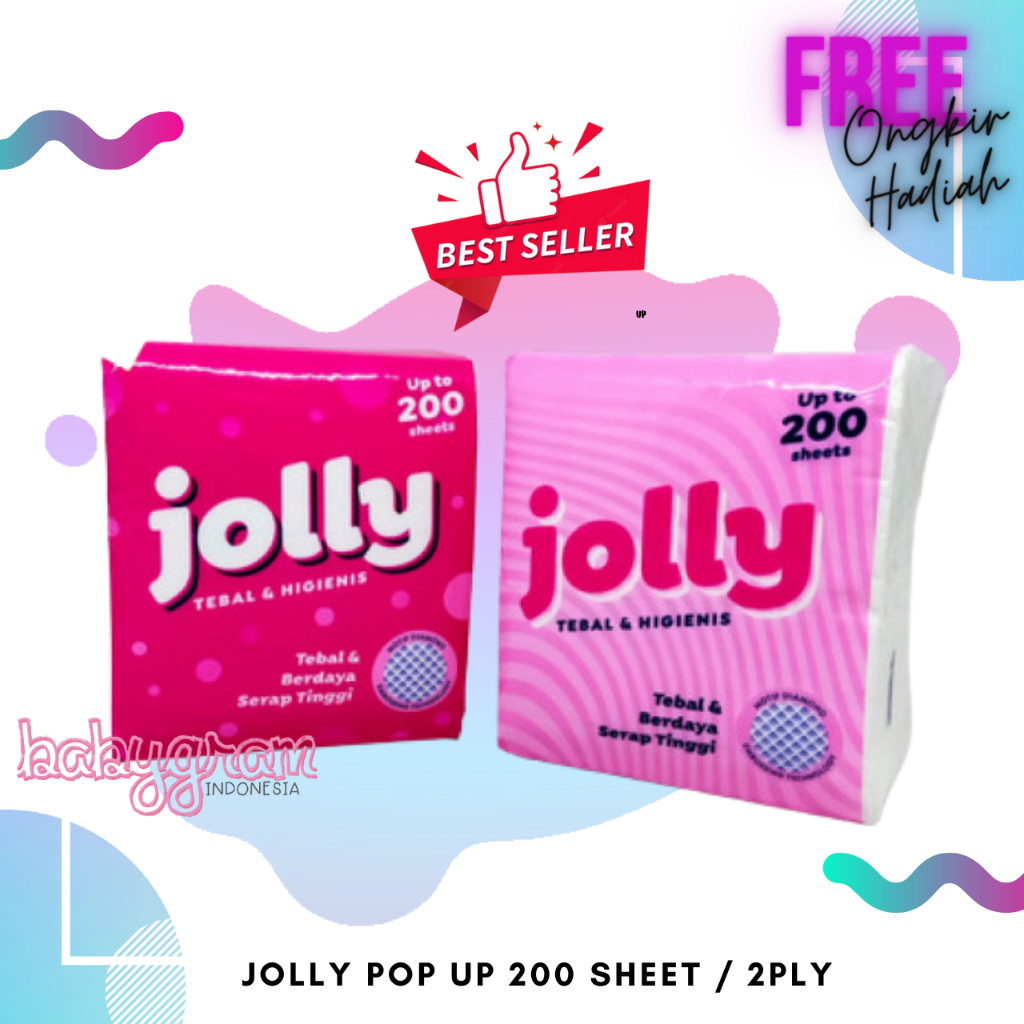 Jolly Pop Up Kuliner Tissue Tisu Tissu Wajah 2 ply 200 sheet