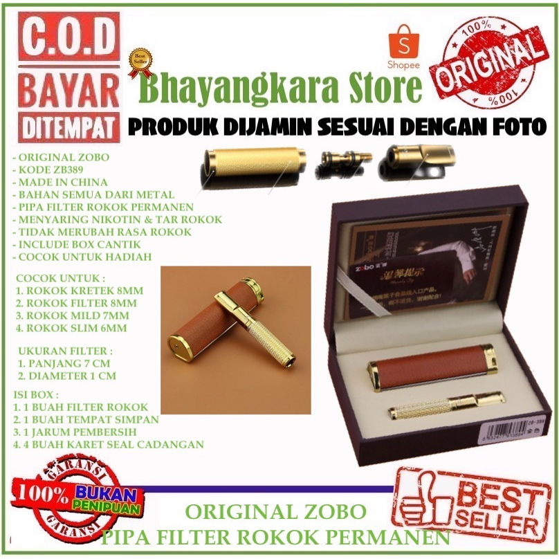 ORIGINAL ZOBO ZOBON ZB389 PIPA FILTER SARINGAN ASAP PERMANEN BISA SEMUA UKURAN BAHAN METAL SEMUA