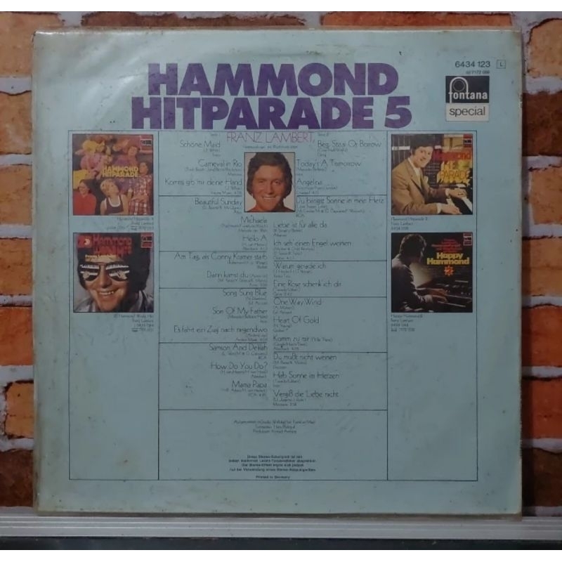 Vinyl Piringan Hitam 12 inch Hammond Hitparade 5