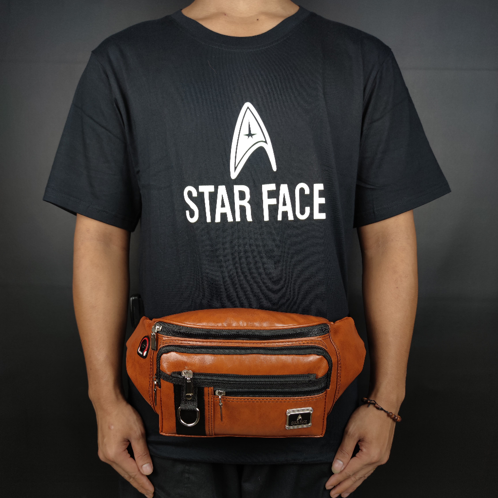 STARFACE - Tas Pria Waistbag Kulit PU Tas Pinggang Tas Selempang Bahu Multifungsi