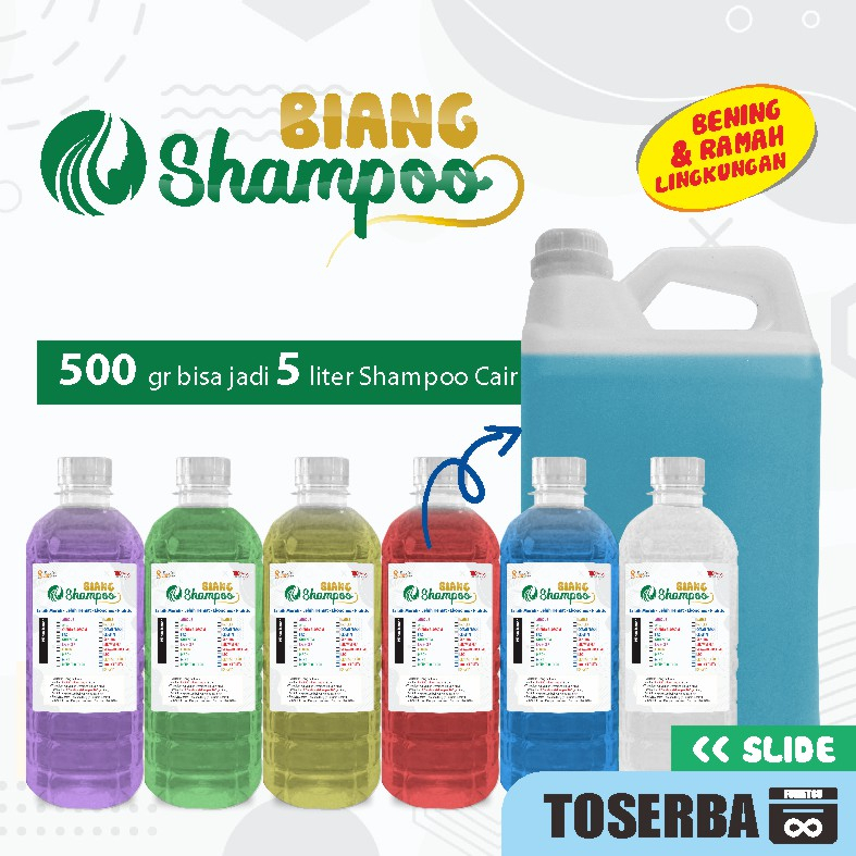 Biang Bibit  Shampo Aroma Wangi Segar Tahan Lama Kemasan 500 GRAM