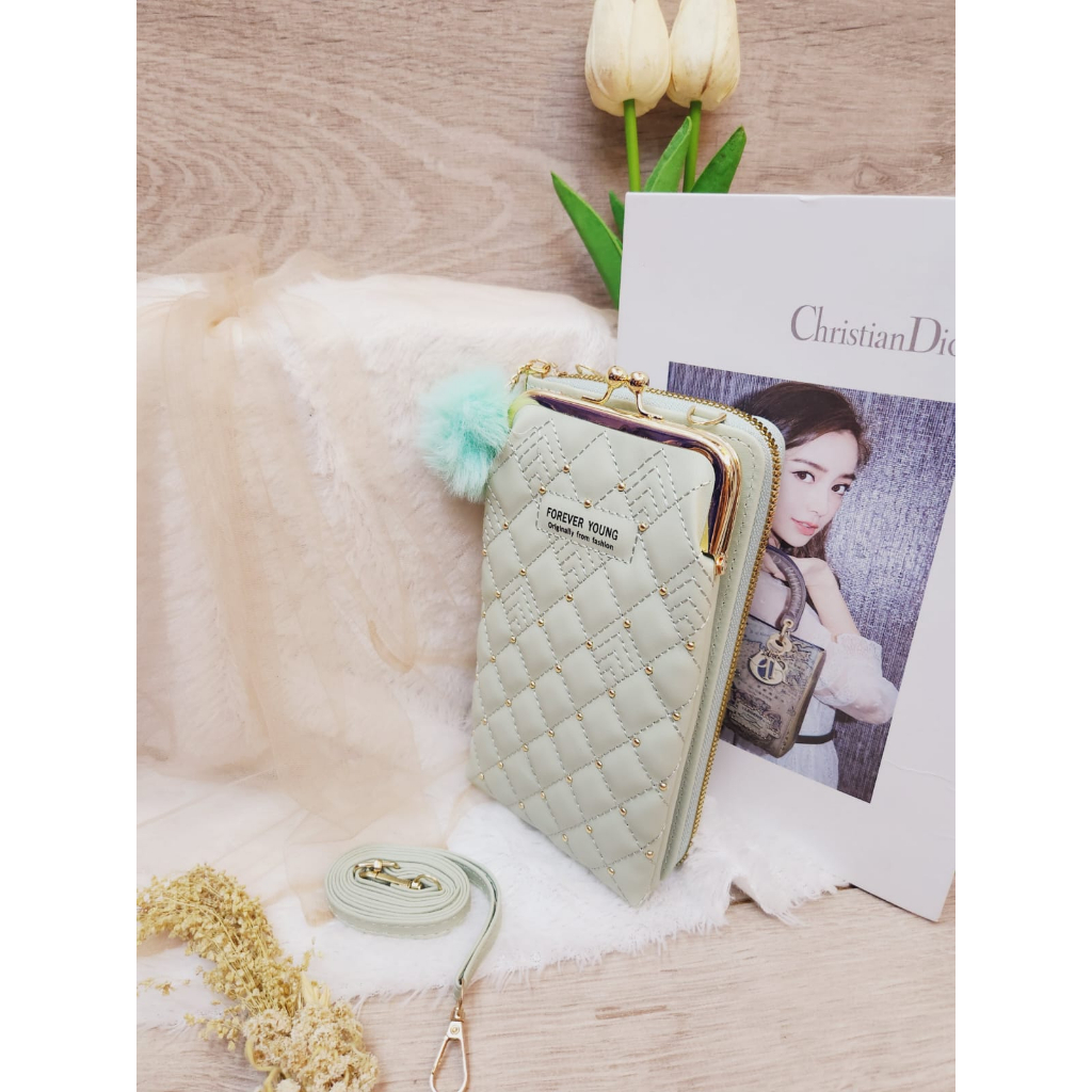 Tas Hp Forever Young/Dompet Hp Behel Resleting 1/Tas Hp Wanita Korean Style 5M-115