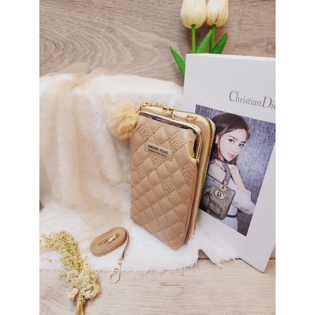 Tas Hp Forever Young/Dompet Hp Behel Resleting 1/Tas Hp Wanita Korean Style 5M-115