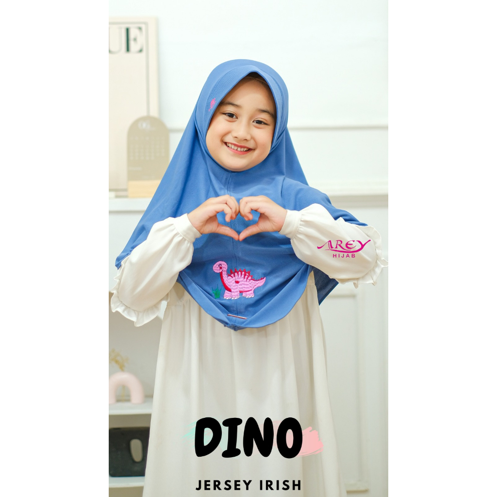 Hijab Instan Arey Dino Kids Bahan jersey premium