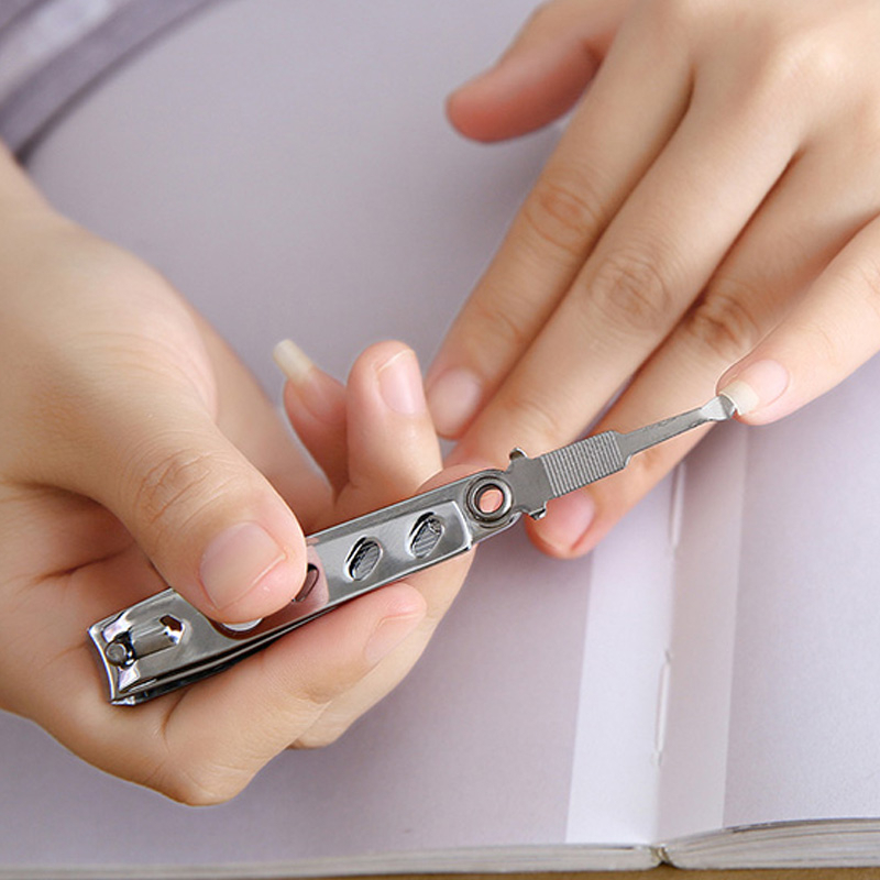 [COD] Gunting Kuku Stainless Steel 3 In 1 Gunting Kuku Kikir Pembersih Kuku Sedang Import