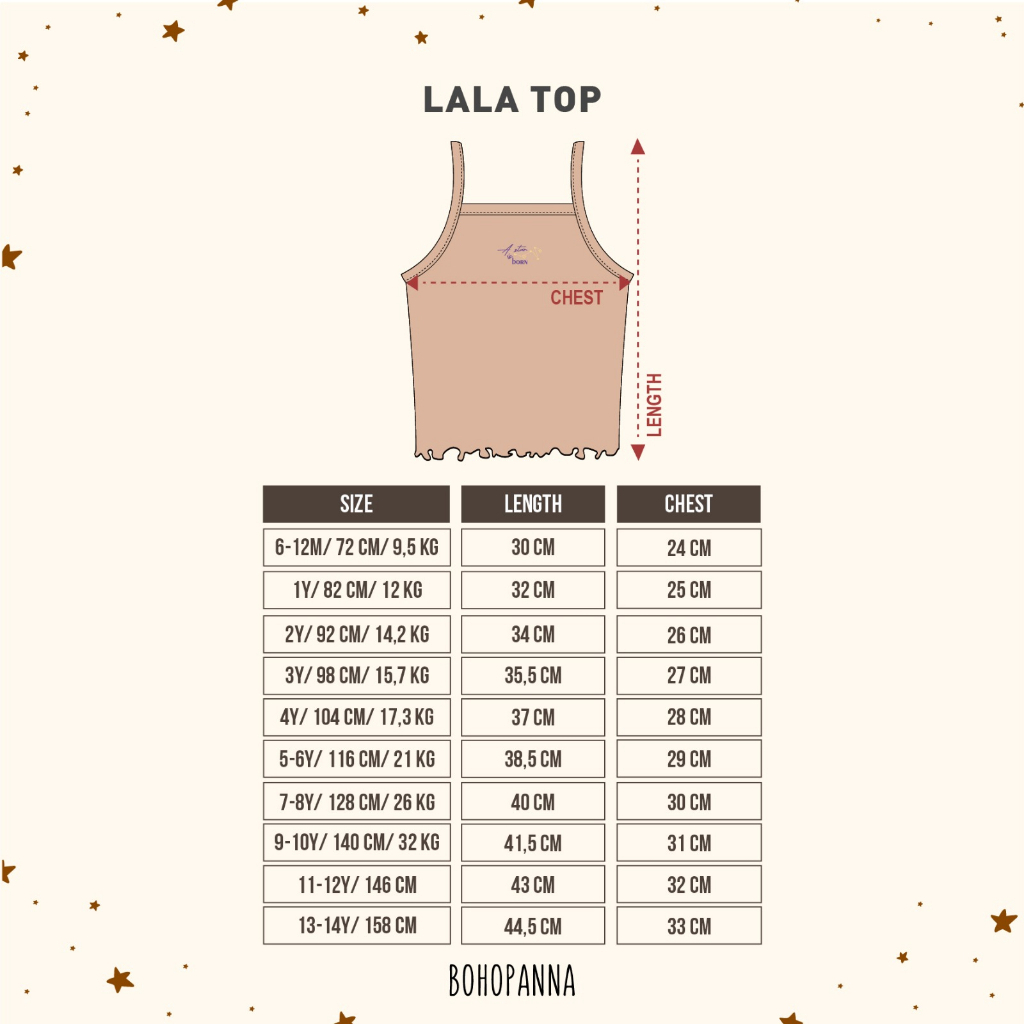 BOHOPANNA - LALA TOP - Atasan Anak Perempuan