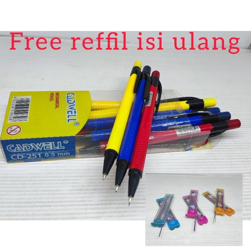 

PENSIL MEKANIK/isi ulang/reffil Cadwel 0.5 (CD 251) 1lusin/12pcs obral murah