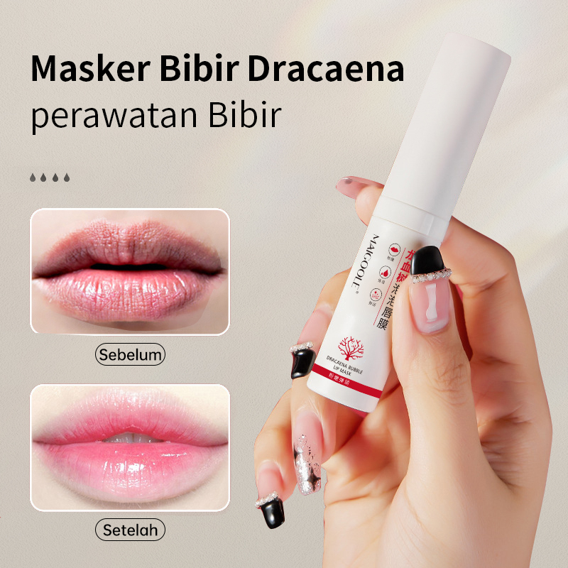 Leminuo Official Store Dracaena bubble lip mask untuk menghilangkan kulit mati dan mengencerkan garis bibir, menghidrasi dan melembabkan bibir, mengencerkan dan menghilangkan melanin di sekitar bibir 7.5ml