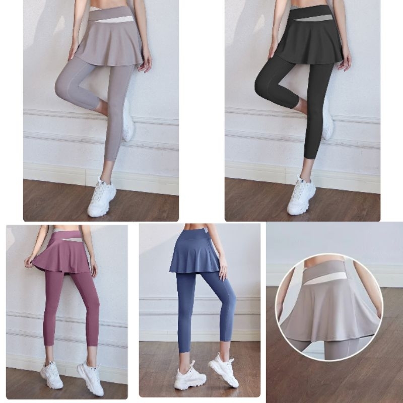 KSA - legging rok sport dua layer olahraga senam gym fitness wanita 192