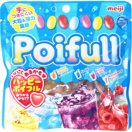 Permen Meiji Poifull Gummies Pouch Soda Drink Mix Gummy 80 Gram