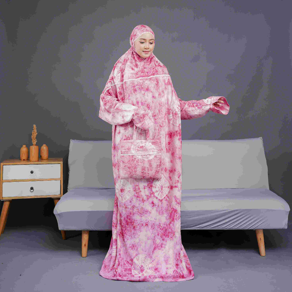 Mukena dewasa terusan tie dye ikat jumbo halya shop