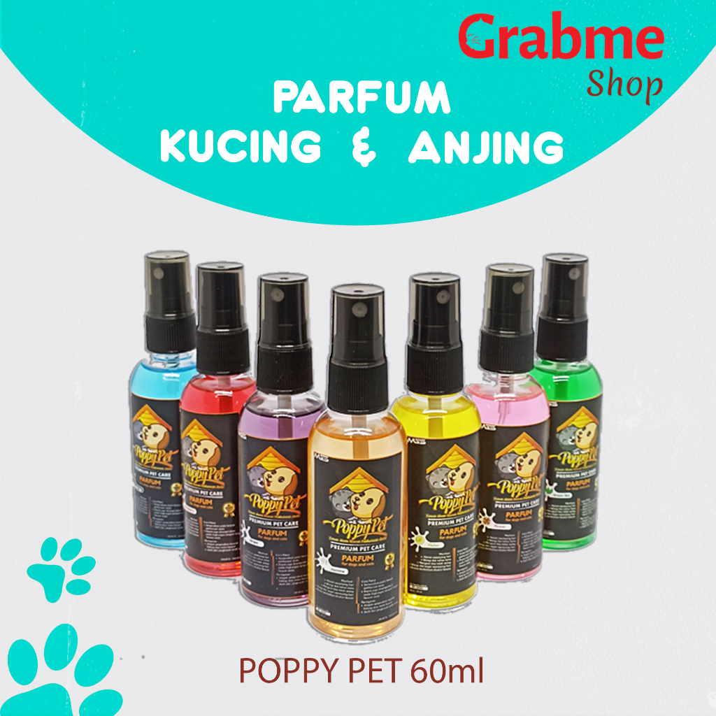 Parfum Kucing &amp; Anjing POPPY PET Wangi Premium Pet care 60ml