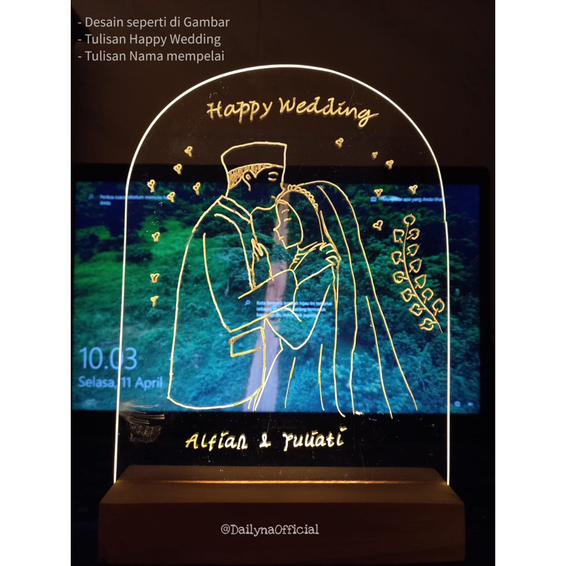 CUSTOM AKRILIK SKETSA HANDWRITING / CUSTOM AKRILIK WISUDA DAN WEDDING