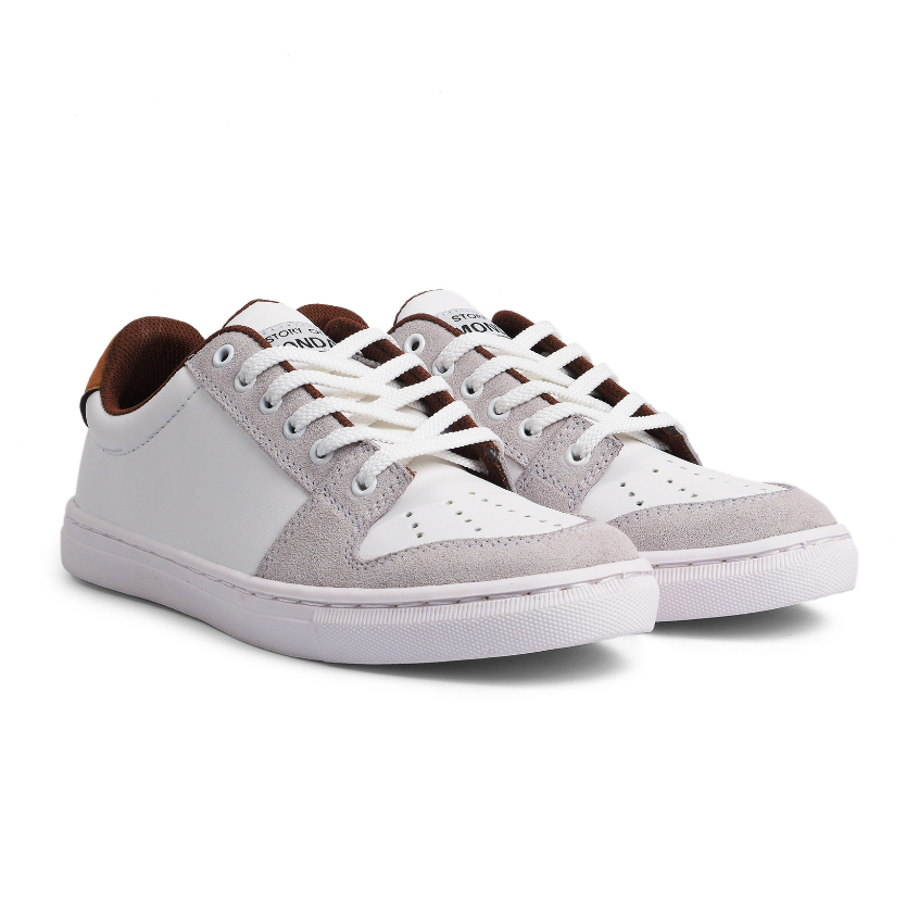 Sepatu Sneakers Casual Pria Trendi Hangout Sepatu Putih Cowok Men Shoes Ori Monday Nacht White