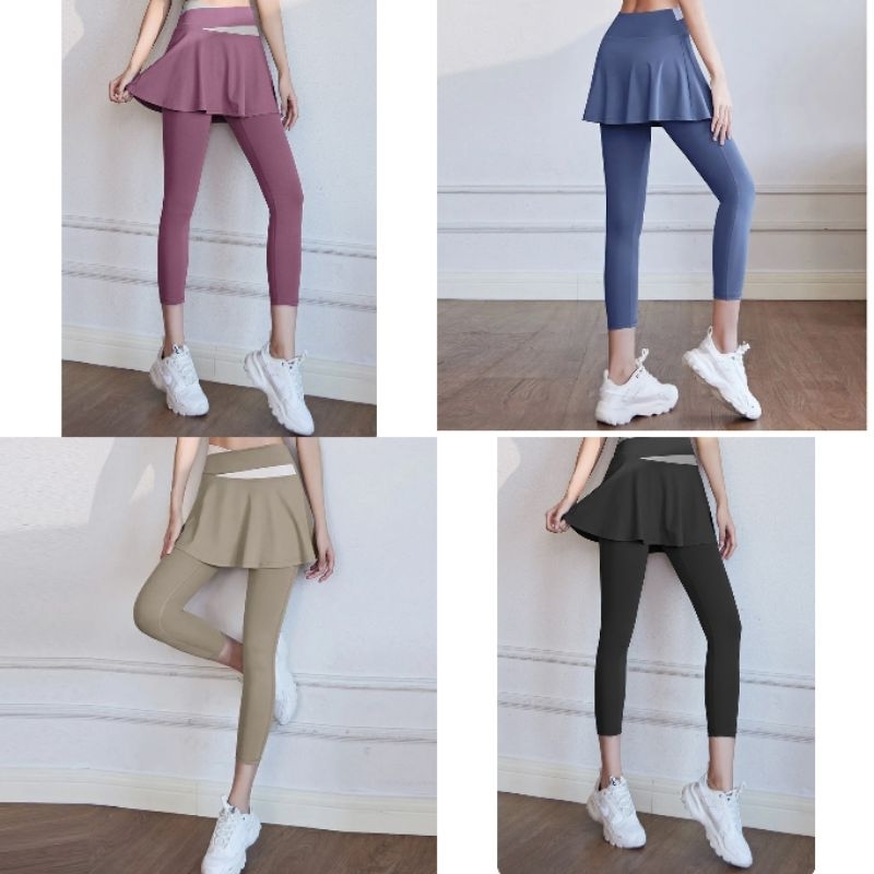 Kinarastorez - Legging rok sport dua layer olahraga senam gym fitness wanita 192