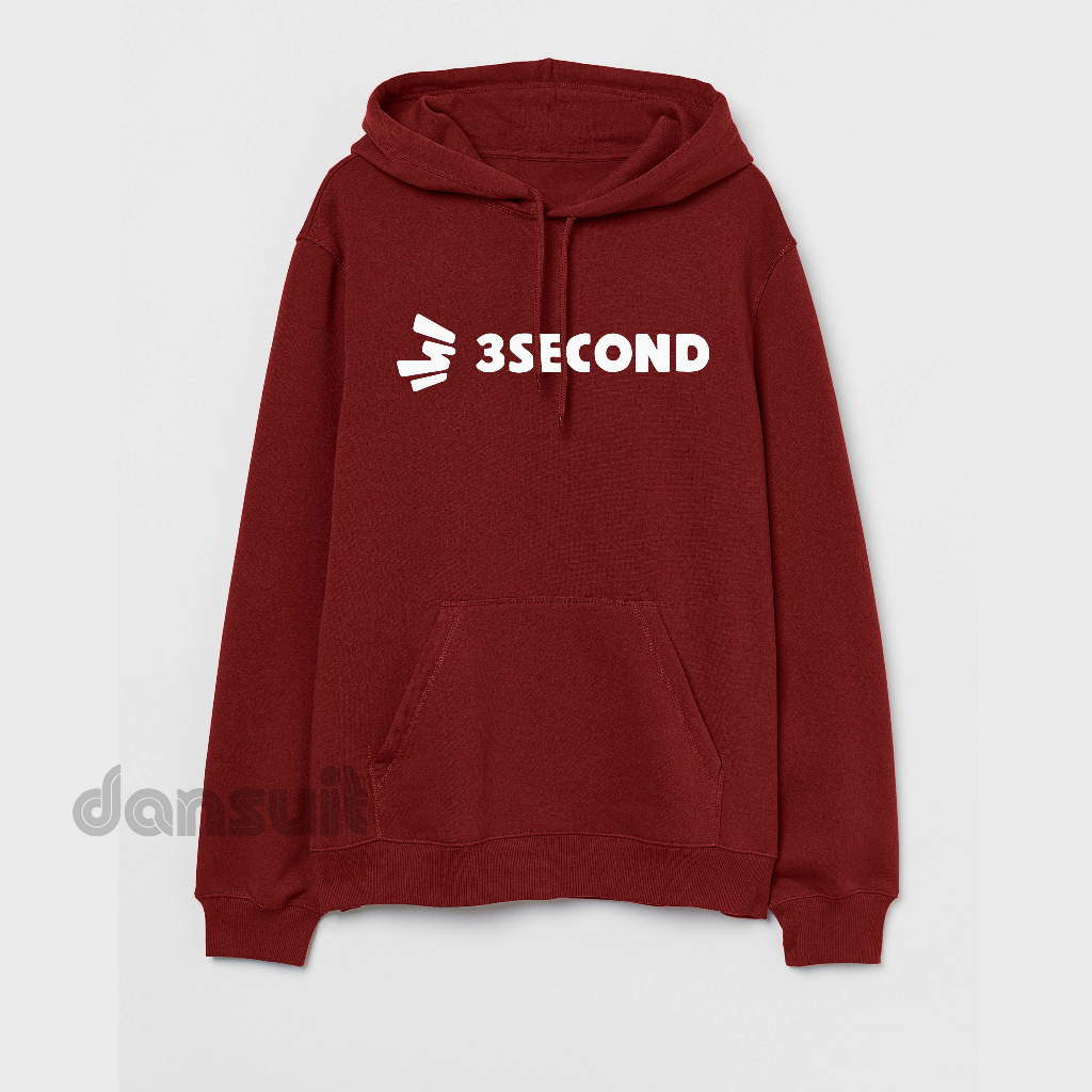 Sweater Hoodie Pria/Wanita Size M - XXXL Hoodie Distro 3SECOND  Logo Bahan Fleece Tebal Premium