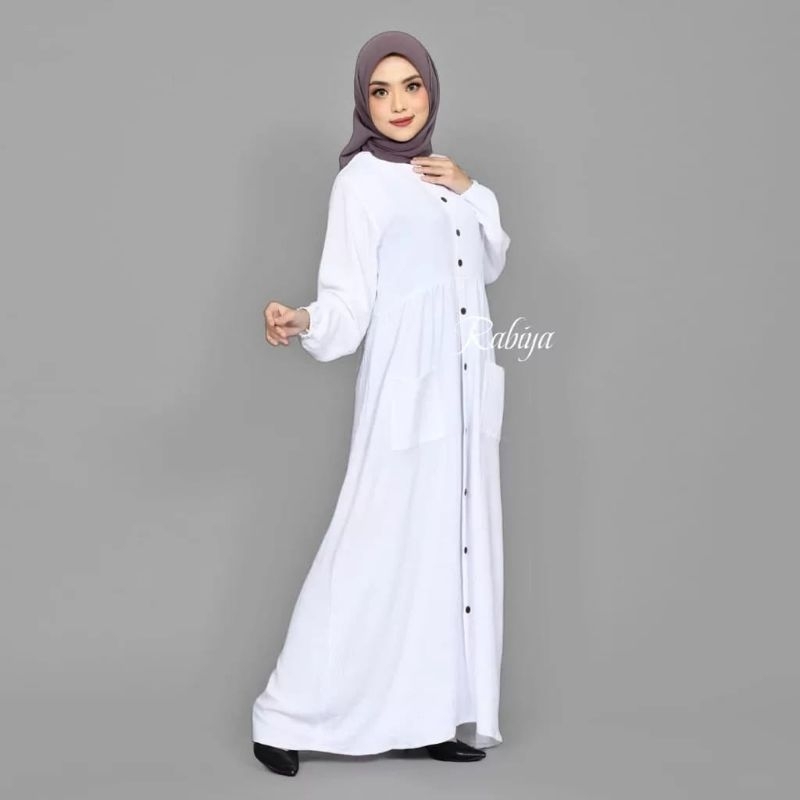 Gamis Terbaru Raya Dress Crinkle Ukuran Jumbo Size L XL XXL 3XL 4XL