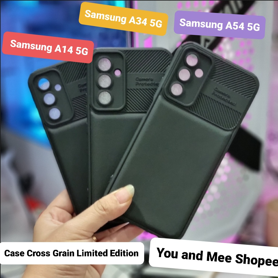 Cross GRAIN! Case BLACK 5G Samsung A14 A34 A54 A24 Softcase Hitam Gelap Anti Luntur Model Baru Protecth Camera TPU Silicone Hard Protector Kamera Bagus Fiber S Caseology Karet Plastik silikon Bagus Dan Murah Tapi keren X 5 Note12 12PRO