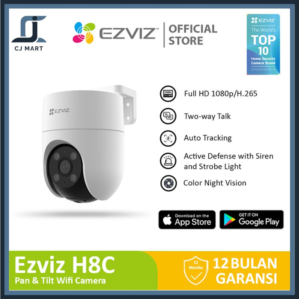 Ezviz H8c Outdoor CCTV Pan &amp; Tilt Wifi IP Camera Auto Tracking 1080p