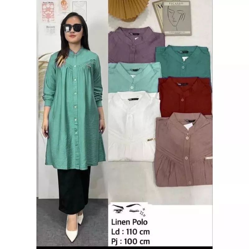 LONG DRES TUNIK POLO LINEN LD 120