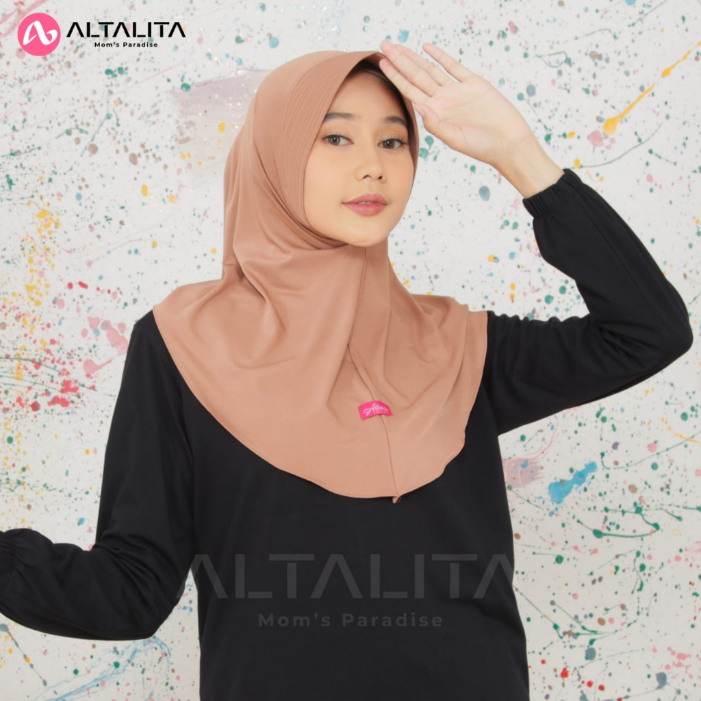 Altalita - Kerudung Bergo Sport Penguin Size S Jilbab Instan Qiara Jersey Premium Hijab Instan pet Tebal Menutup Dada Cocok Untuk Sekolah Olahraga Volly Futsal Senam dan Sehari-Hari