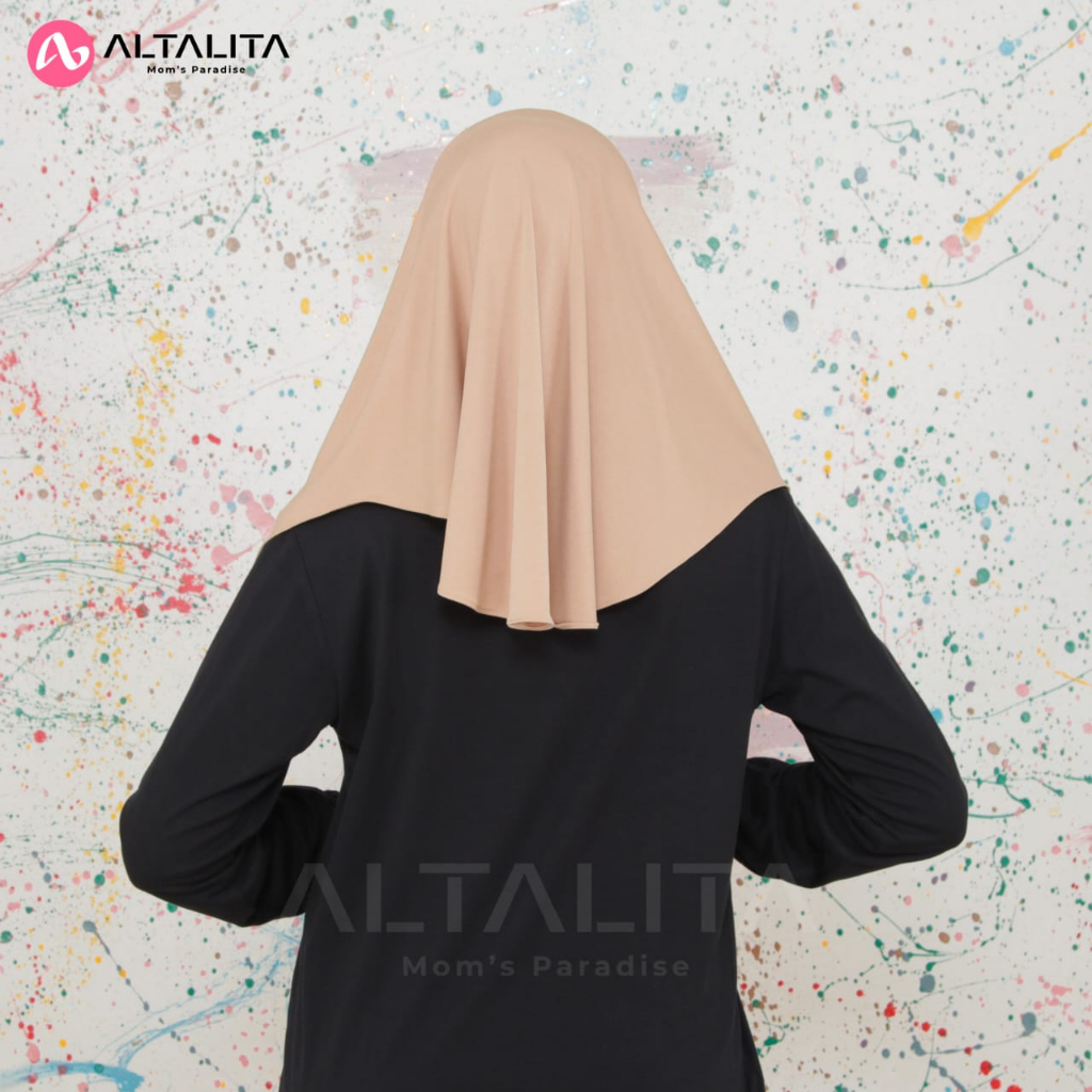 Altalita - Jilbab Bergo Sport Penguin Size S Hijab Instan Qiara Jersey Premium Kerudung Instan pet Tebal Menutup Dada Cocok Untuk Sekolah Olahraga Volly Futsal Senam dan Sehari-Hari