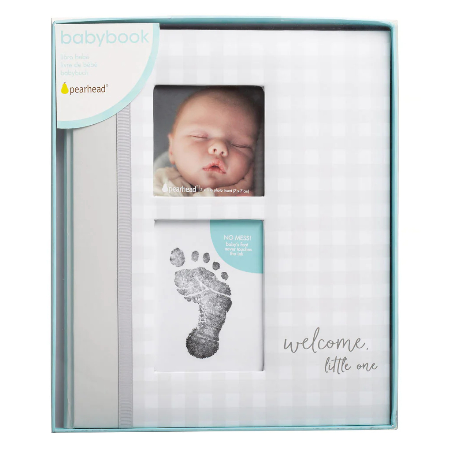 Pearhead Gingham Baby Book -  Buku Jurnal For Baby Memory Book Keepsake Book Baby Newborn