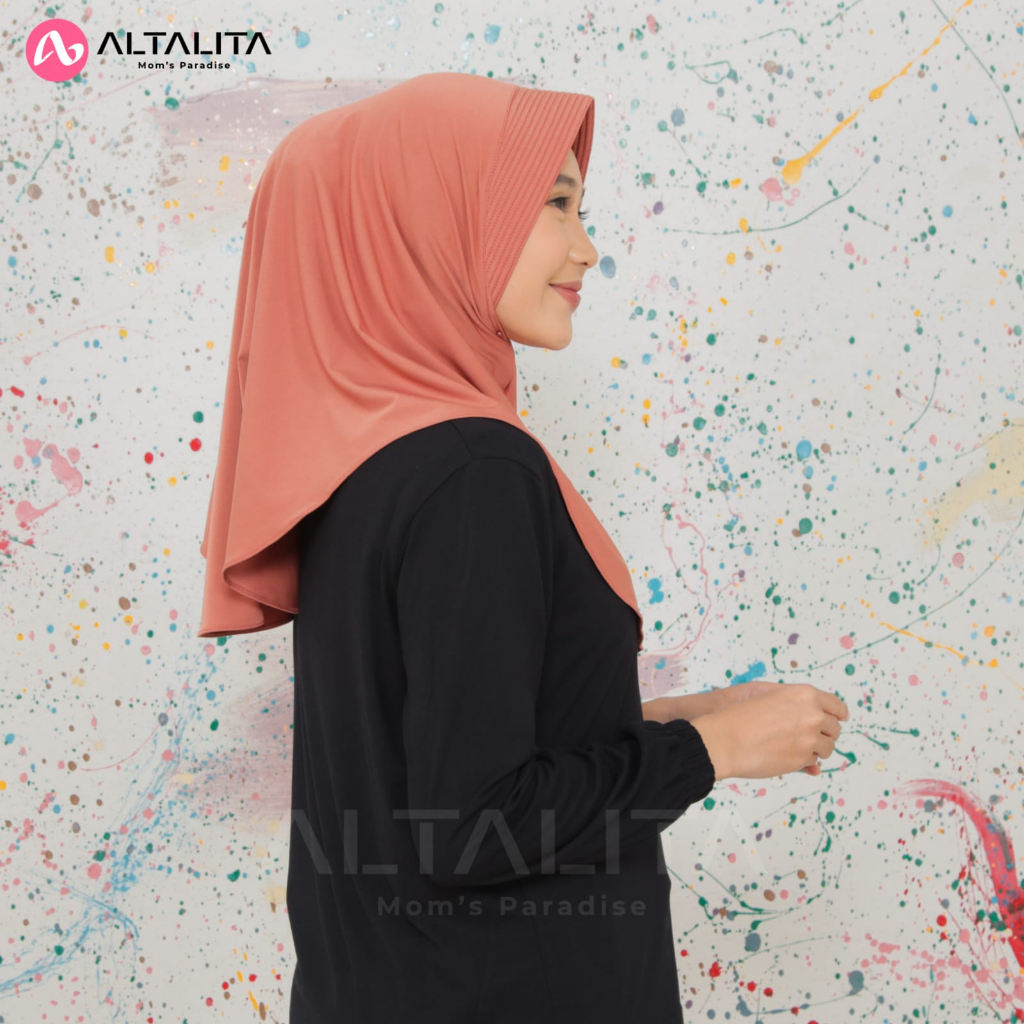 Altalita - Jilbab Instan Qiara Penguin Jersey Premium Hijab Bergo Sporty Menutup Dada Kerudung Instant Ukuran S Cocok Untuk Sekolah Olahraga Volly Futsal Senam dan Sehari-Hari
