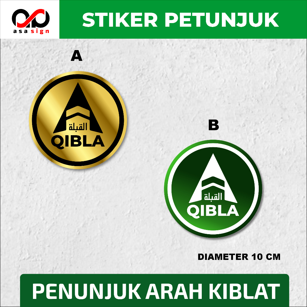 

STIKER PETUNJUK ARAH KIBLAT BULAT