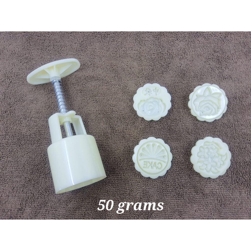 Cetakan Moon Cake / Cetakan Kue Bulan Bulat Set 50 gram