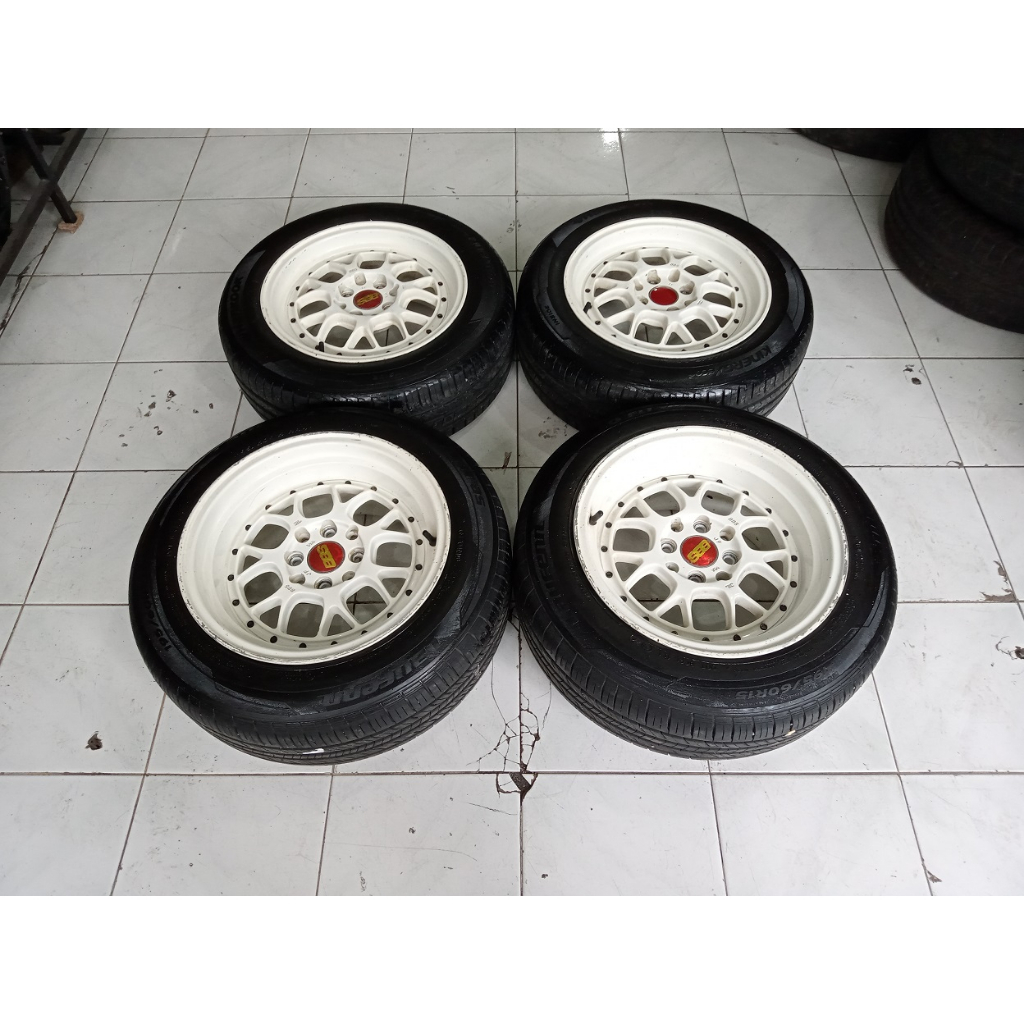 VELG MOBIL BEKAS BBS R15X7/8,5 4X100, 4X114 + BAN 195 60 R15 AVANZA