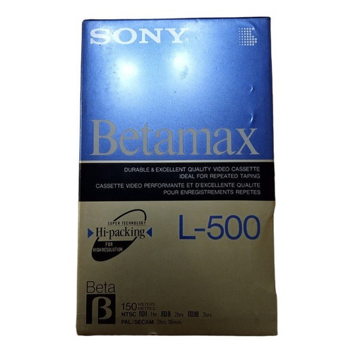 Kaset Video VHS Sony Betamax L-500 Video Blank Tape Cassette L-500BT