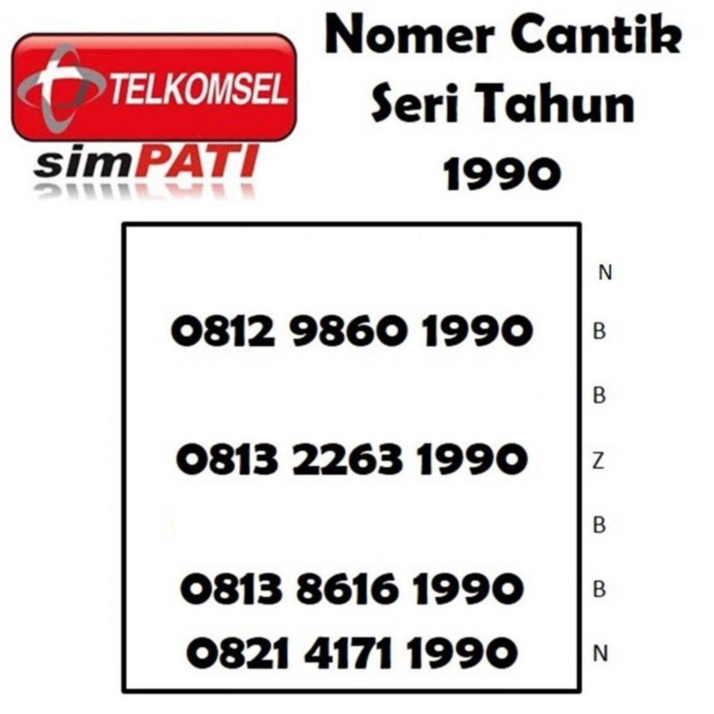 Nomor cantik simpati Telkomsel 4G lte nomer kartu perdana rapih tahun 1990