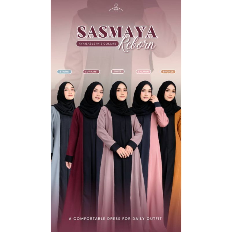 Sasmaya Reborn | Abaya polos 2 warna