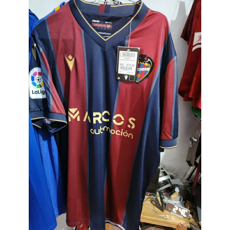 Jersey Baju Bola Levante UD Home La Liga 2022/2023 Original Player Issue Macron BNWT Baru New