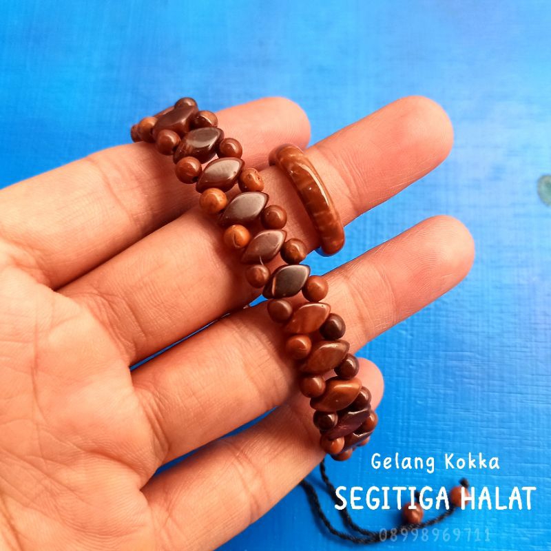 Gelang Kayu kaukah (SEGITIGA HALAT) Free cincin koka kokka kaokah kokah