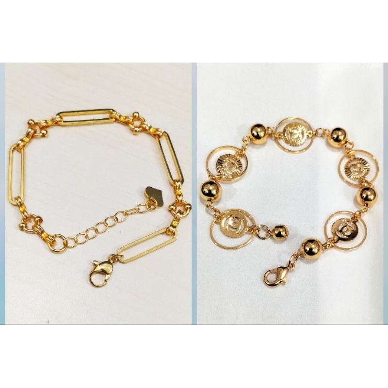 Gelang tangan xuping wanita berlapis emas uk18cm