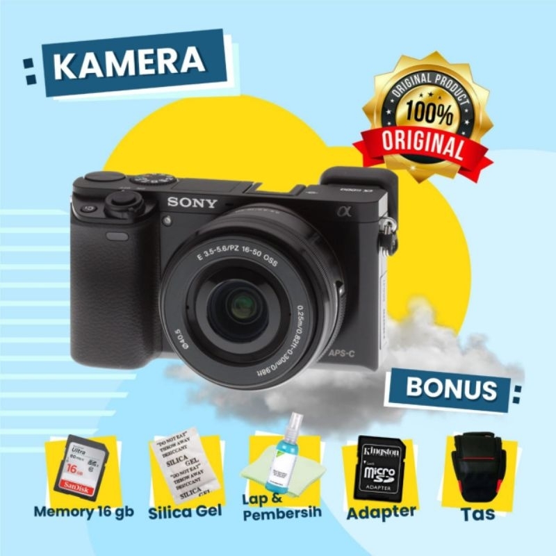 Kamera Sony A6000 Kit 16-50mm Second Support Wifi Video 60 fps Seperti Baru Bergaransi