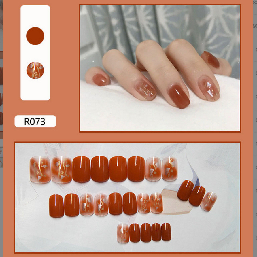 24 PCS Fake Nails Manicure Instant / Kuku Palsu karakter polos cantik wedding Nails / Kuku palsu Pengantin acara / Kuku palsu estetik Extension Kuku palsu grosir kuku palsu nail alat perawatan kuku kecantikan kuku KU040