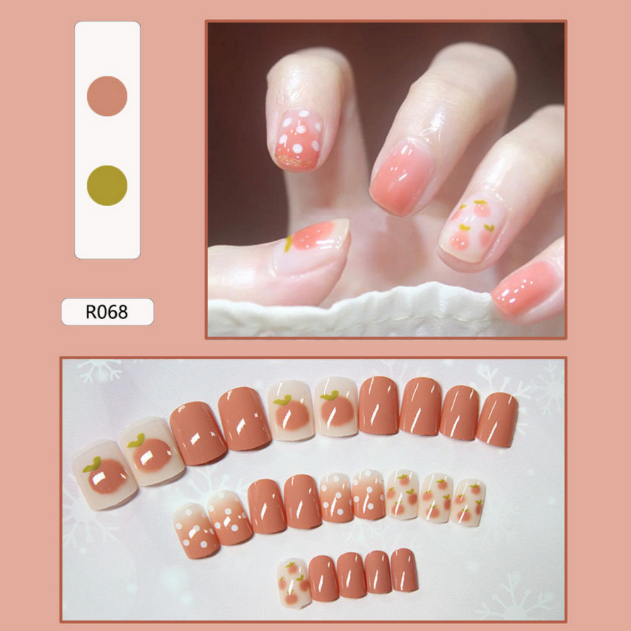 24 PCS Fake Nails Manicure Instant / Kuku Palsu karakter polos cantik wedding Nails / Kuku palsu Pengantin acara / Kuku palsu estetik Extension Kuku palsu grosir kuku palsu nail alat perawatan kuku kecantikan kuku KU040